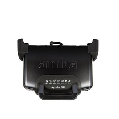 Arnica GH26262 Ayvalık Stil Siyah Tost Makinesi