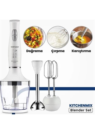 Goldmaster Kitchenmix IN-6140 Beyaz Blender Seti