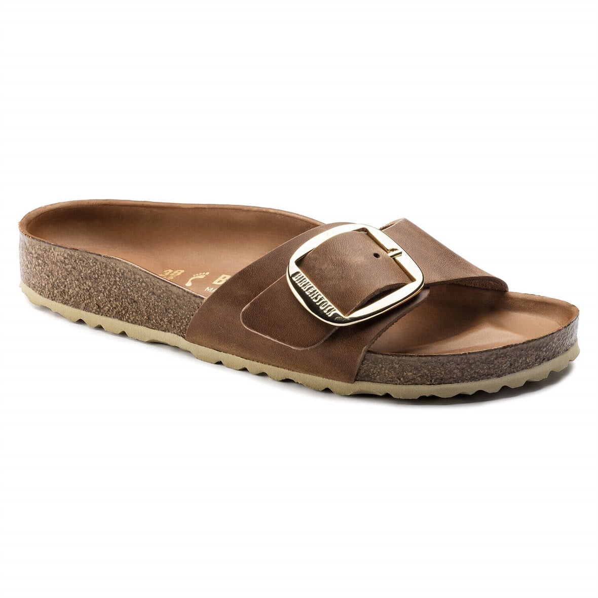 Birkenstock Madrid Big Buckle Kadın Terlik - Cognac