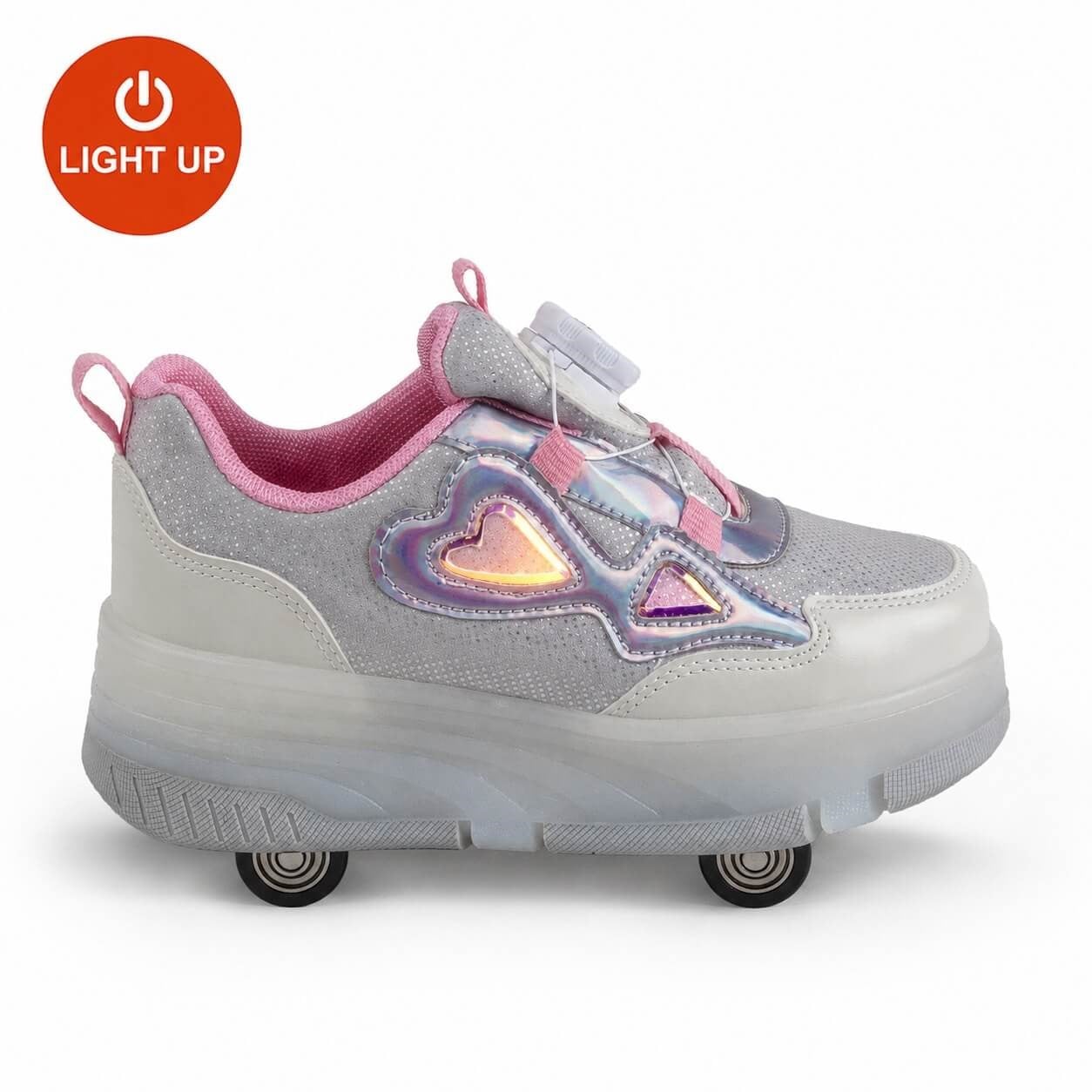 Buckhead Daisy Roller BUCK4496-BH232 Işıklı Petenli Çocuk Ayakkabı - Beyaz