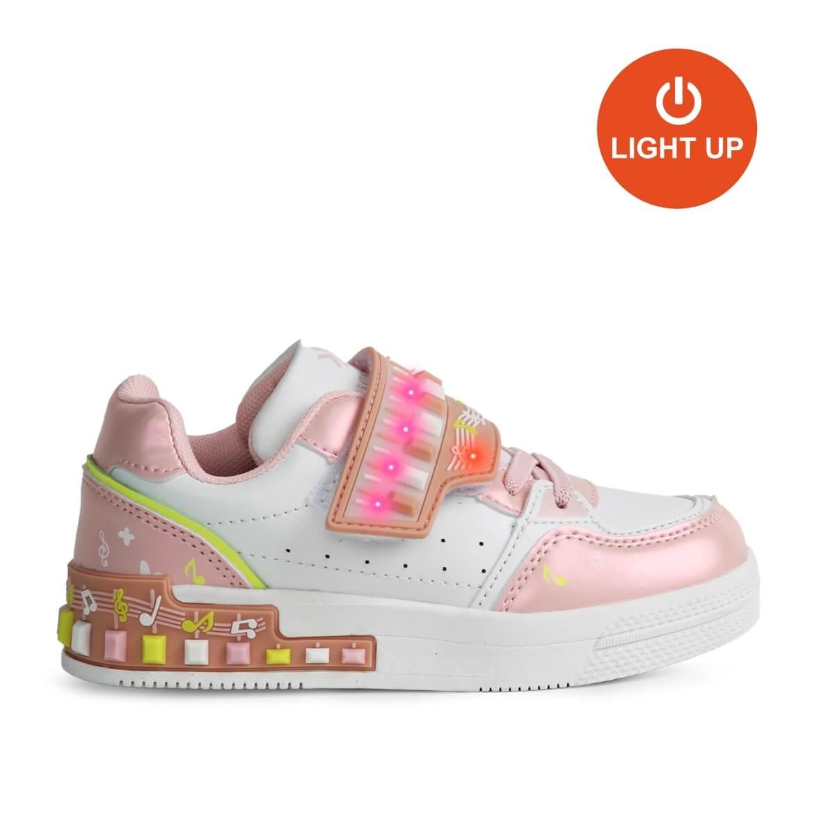 Buckhead Melody BUCK3030-BH009 Işıklı Çocuk Spor Ayakkabı - Pembe / Beyaz