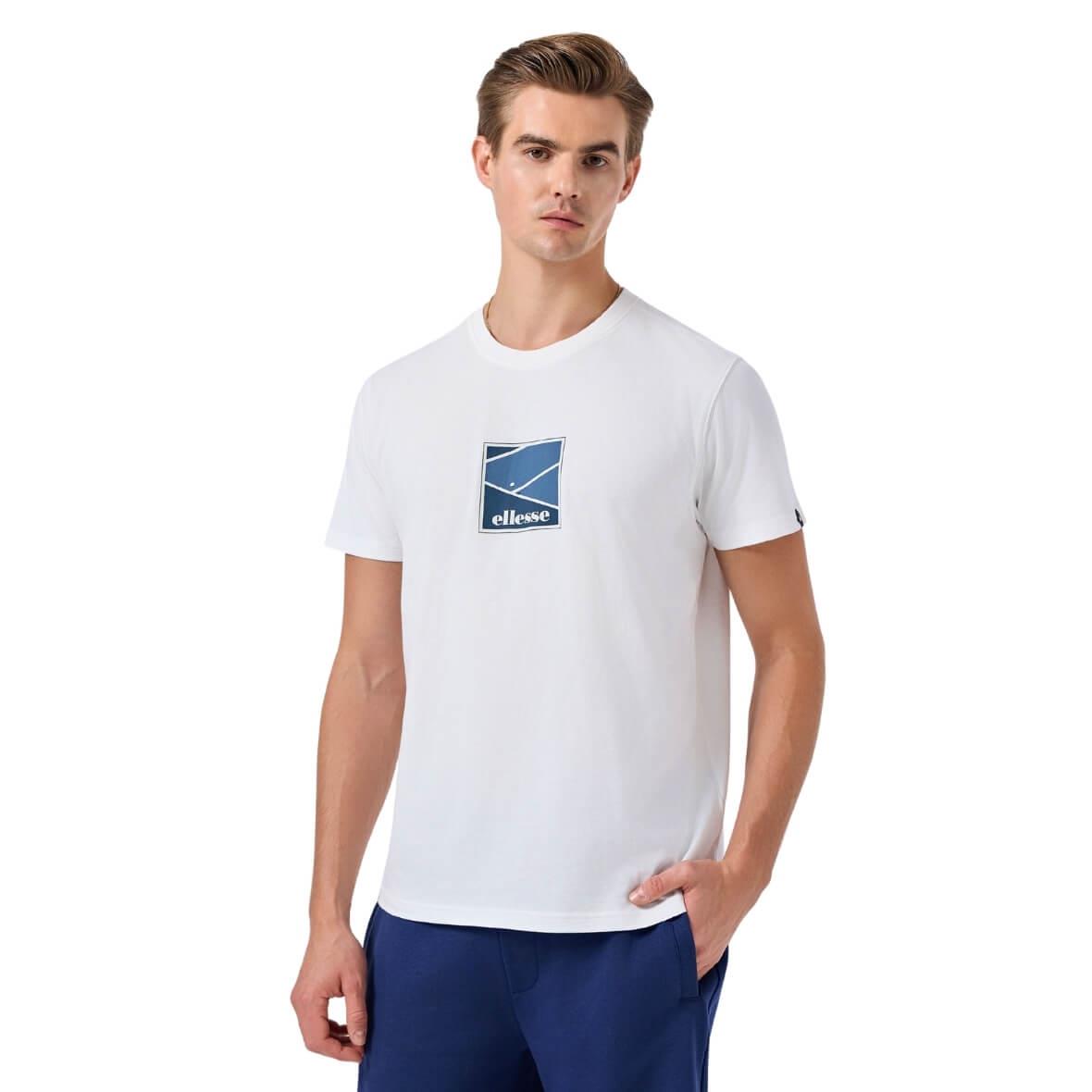 Ellesse 6SM5025-OF Bisiklet Yaka Erkek T-Shirt - Kırık Beyaz