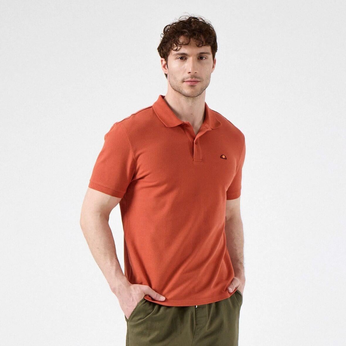 Ellesse 6SM5044-BR Polo Yaka Erkek T-Shirt - Kiremit