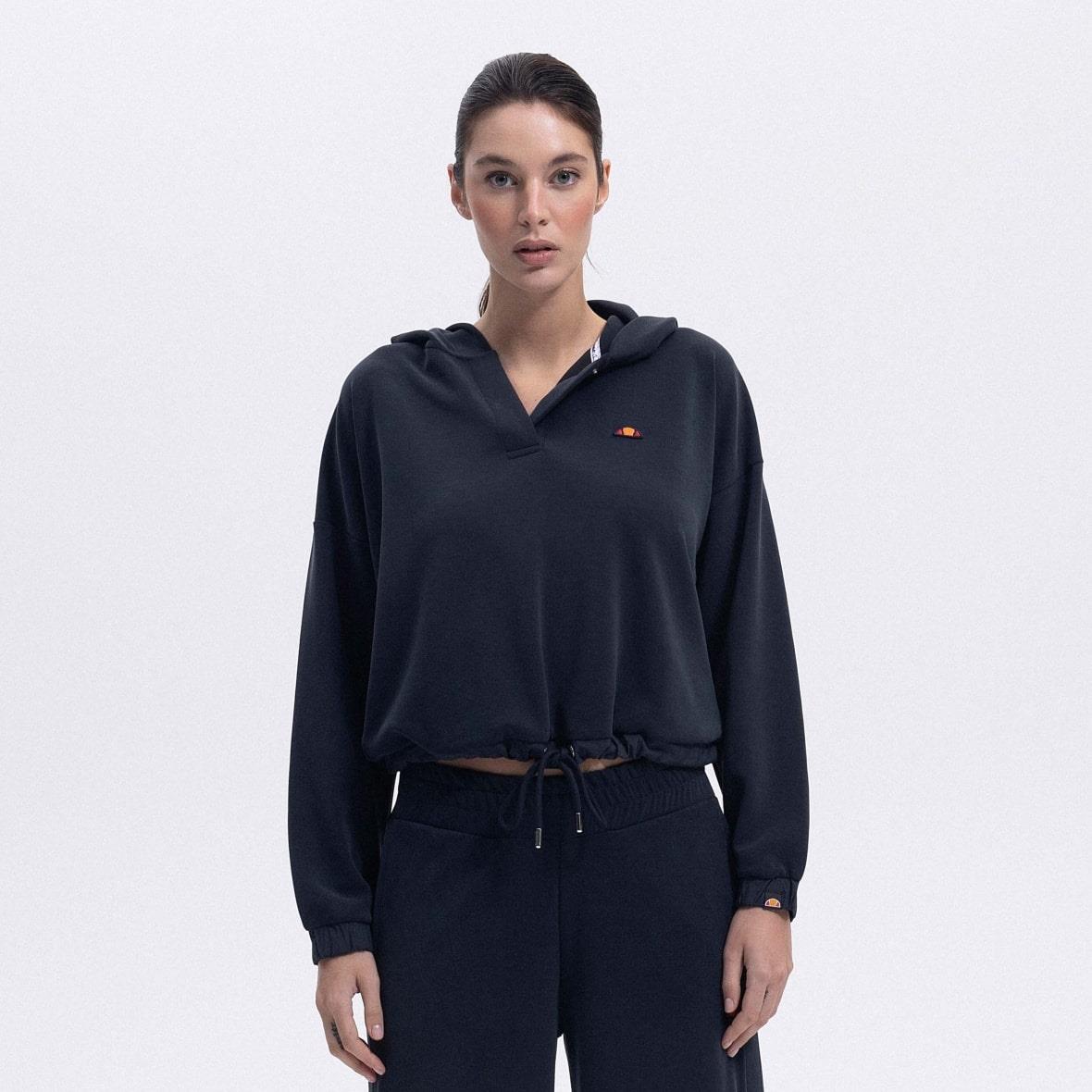 Ellesse EF209-1-BK Kapüşonlu Kadın Sweatshirt - Siyah