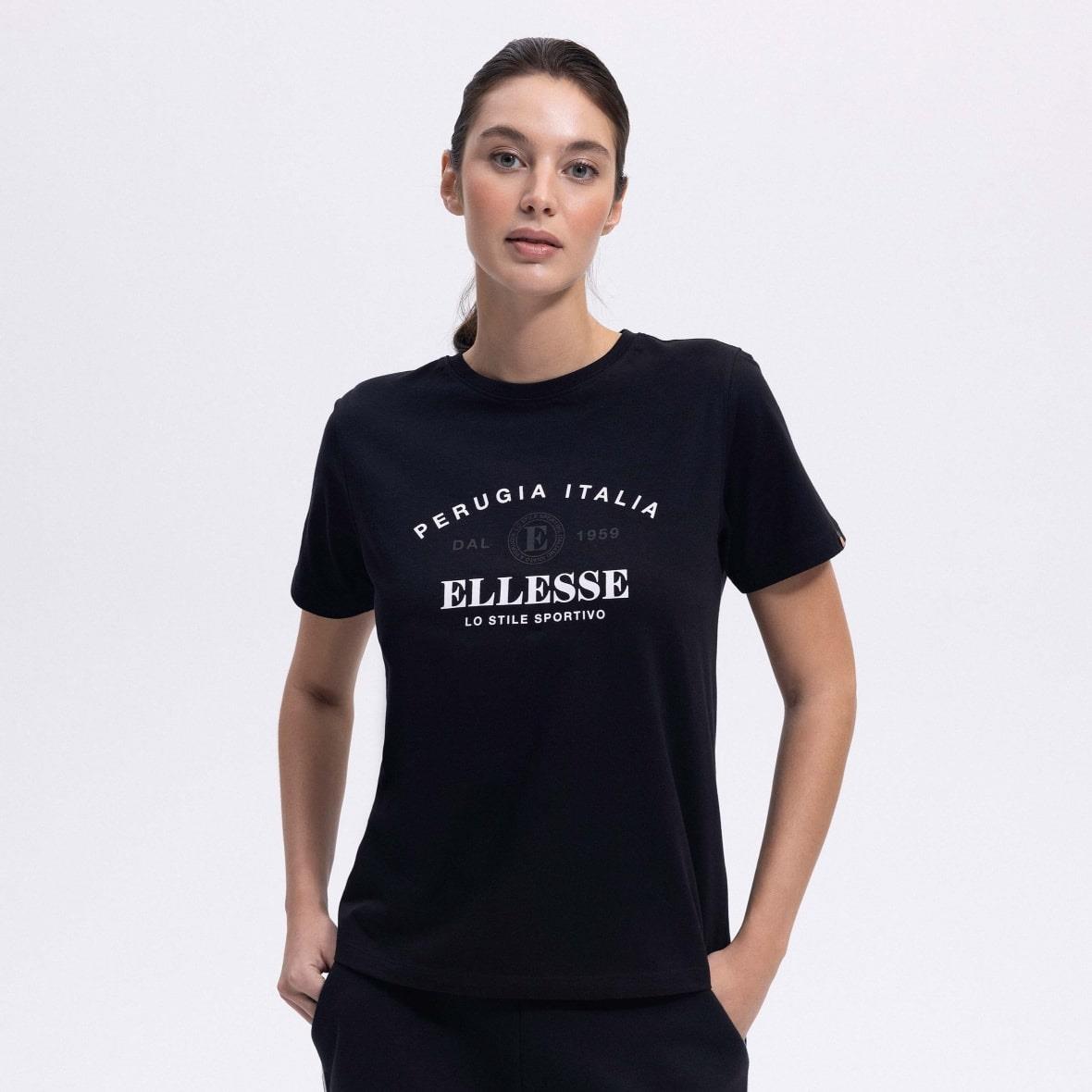 Ellesse EF446-BK Bisiklet Yaka Kadın T-Shirt - Siyah