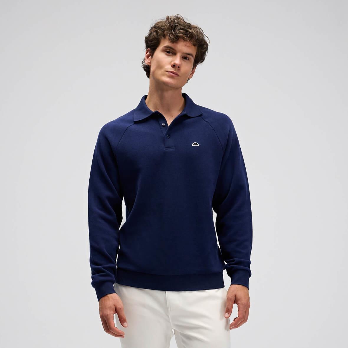 Ellesse EF633-NV Polo Yaka Erkek Sweatshirt - Lacivert