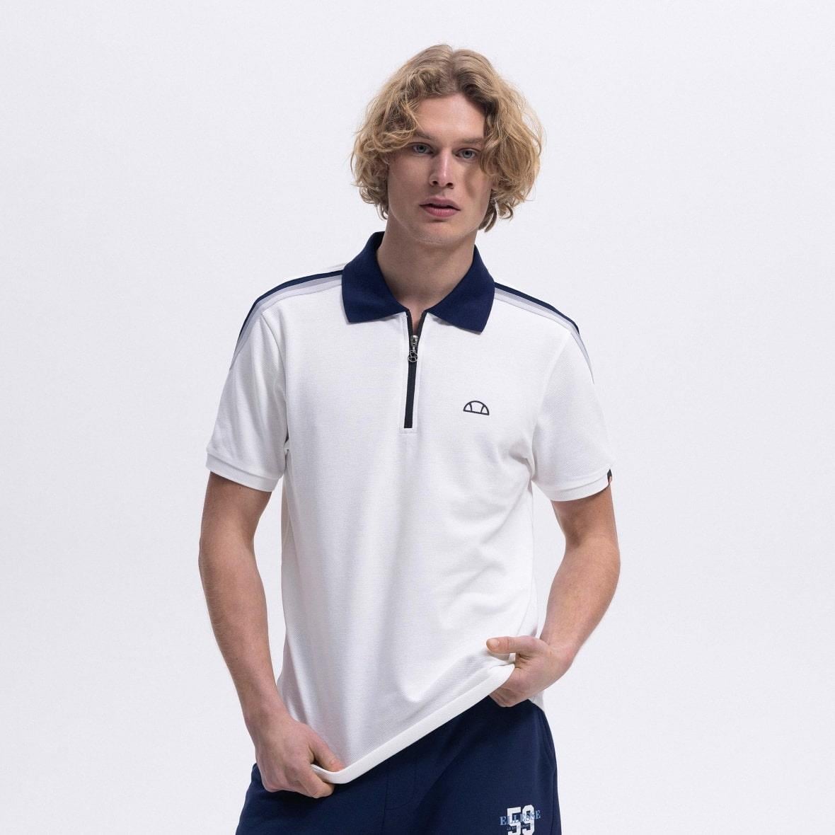 Ellesse EM169-1-OF Polo Yaka Erkek T-Shirt - Kırık Beyaz