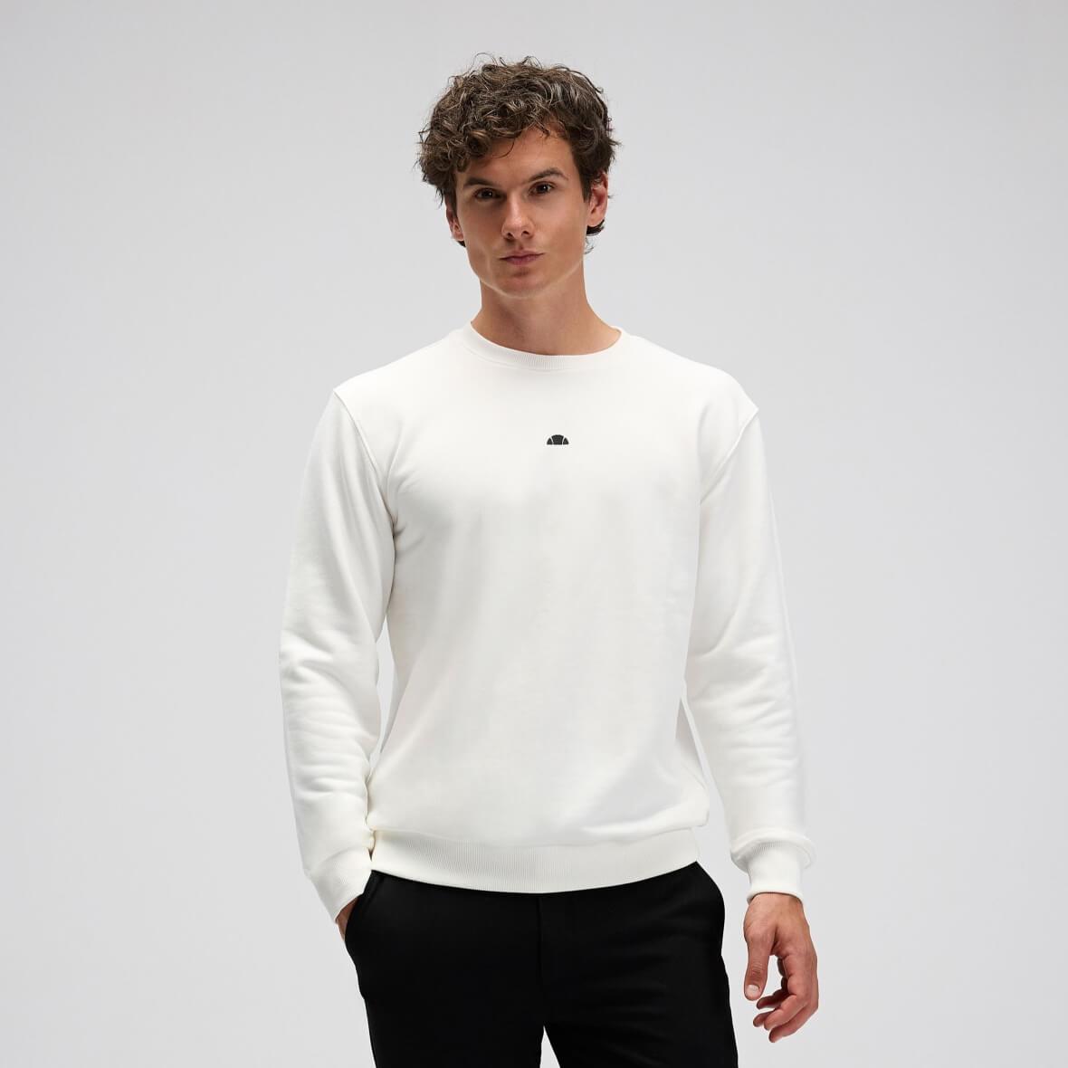 Ellesse EM556-OF Erkek Basic Sweatshirt - Kırık Beyaz