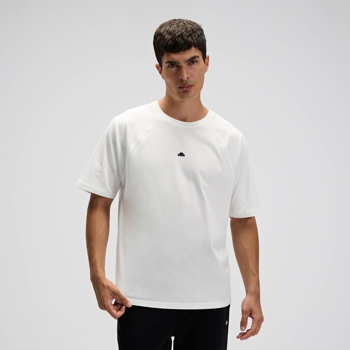 Ellesse EM557-OF Erkek Basic T-shirt - Kırık Beyaz