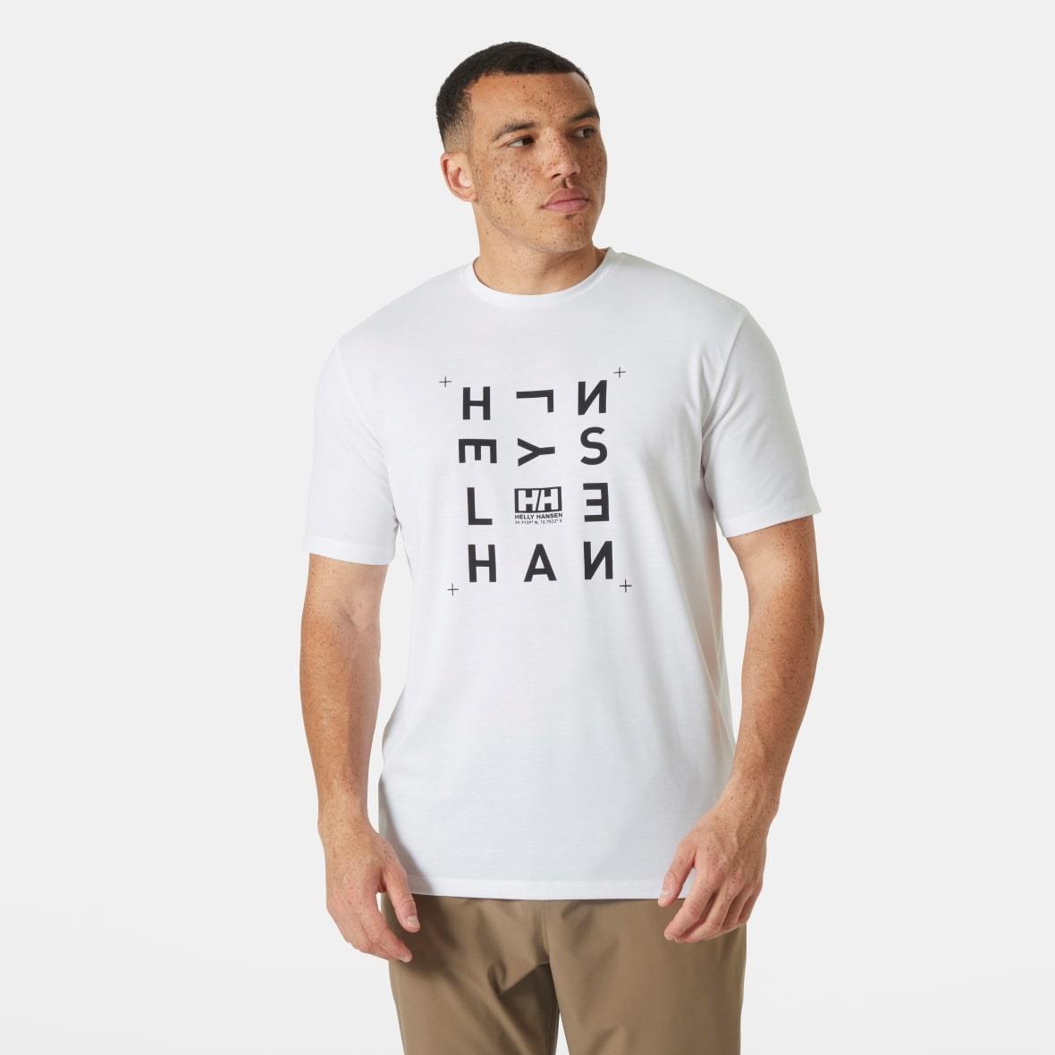 Helly Hansen Skog Recycled Graphic Erkek T-Shirt - Beyaz