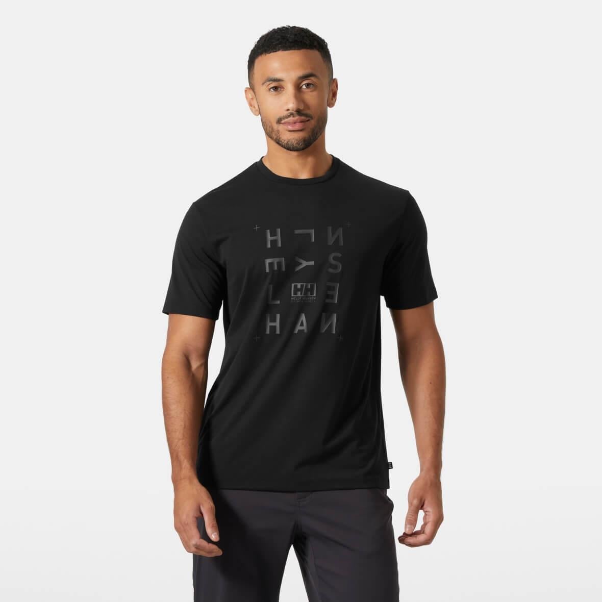 Helly Hansen Skog Recycled Graphic Erkek T-Shirt - Siyah