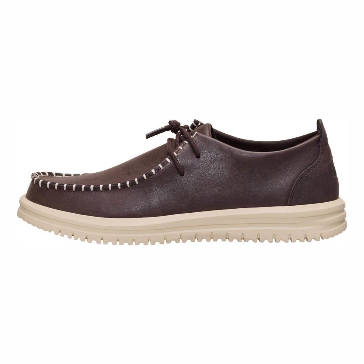 Hey Dude Wally NXT Moc Leather Erkek Ayakkabı - Kahverengi