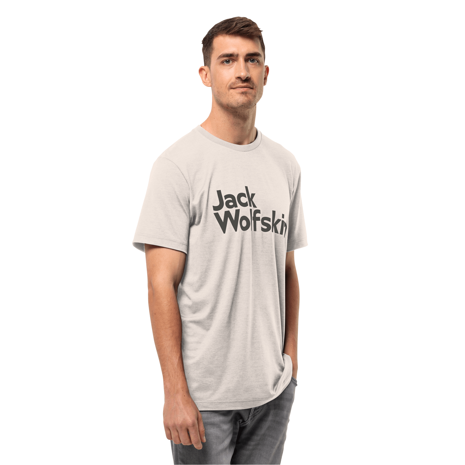 Jack Wolfskin Brand T M Erkek T-Shirt - Bej