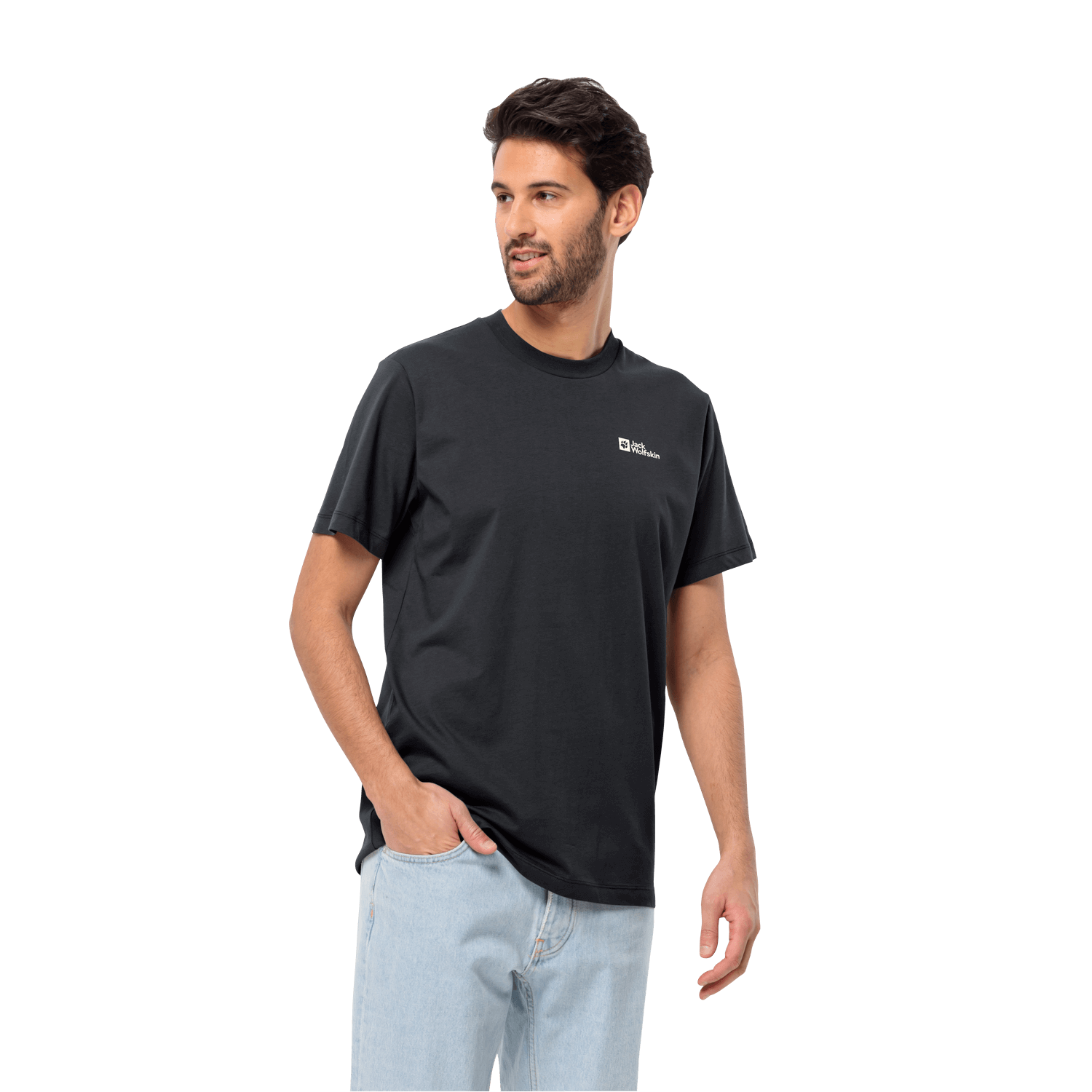 Jack Wolfskin Essential T M Erkek T-Shirt - Siyah