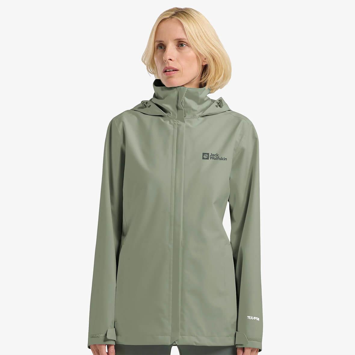 Jack Wolfskin Trail Time 2L JKT W Kadın Ceket - Kaktüs Yeşili