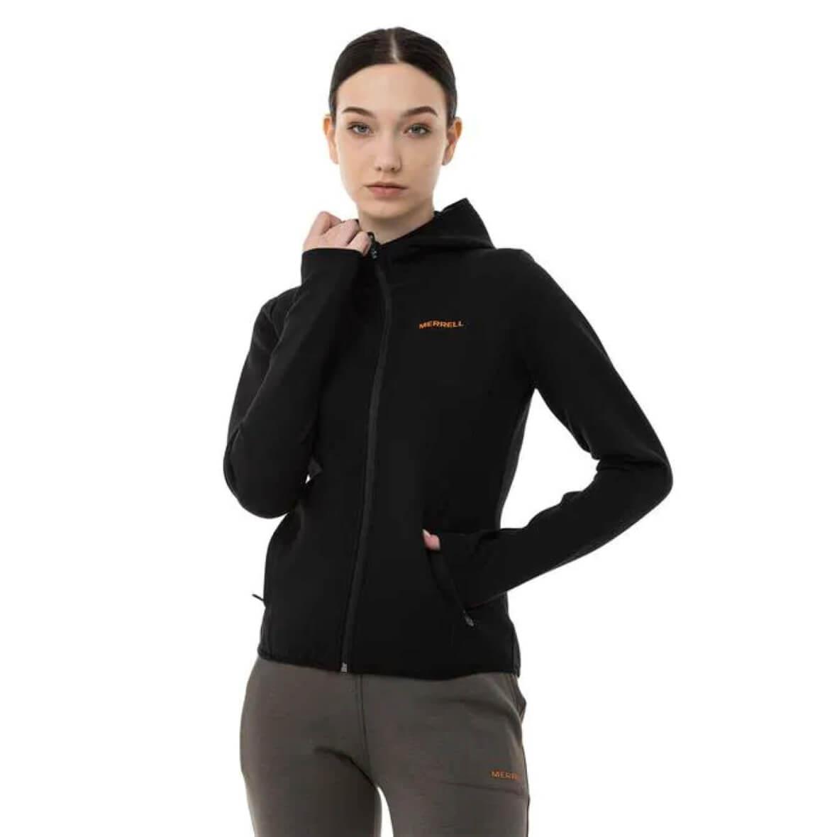 Merrell Shine Kapüşonlu Kadın Sweatshirt - Siyah