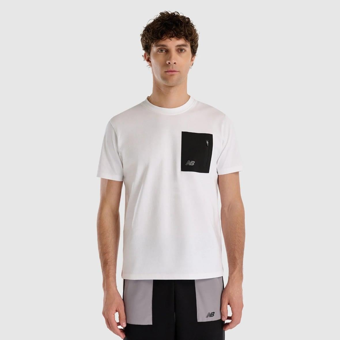 New Balance MNT1516-WT Erkek T-Shirt - Beyaz