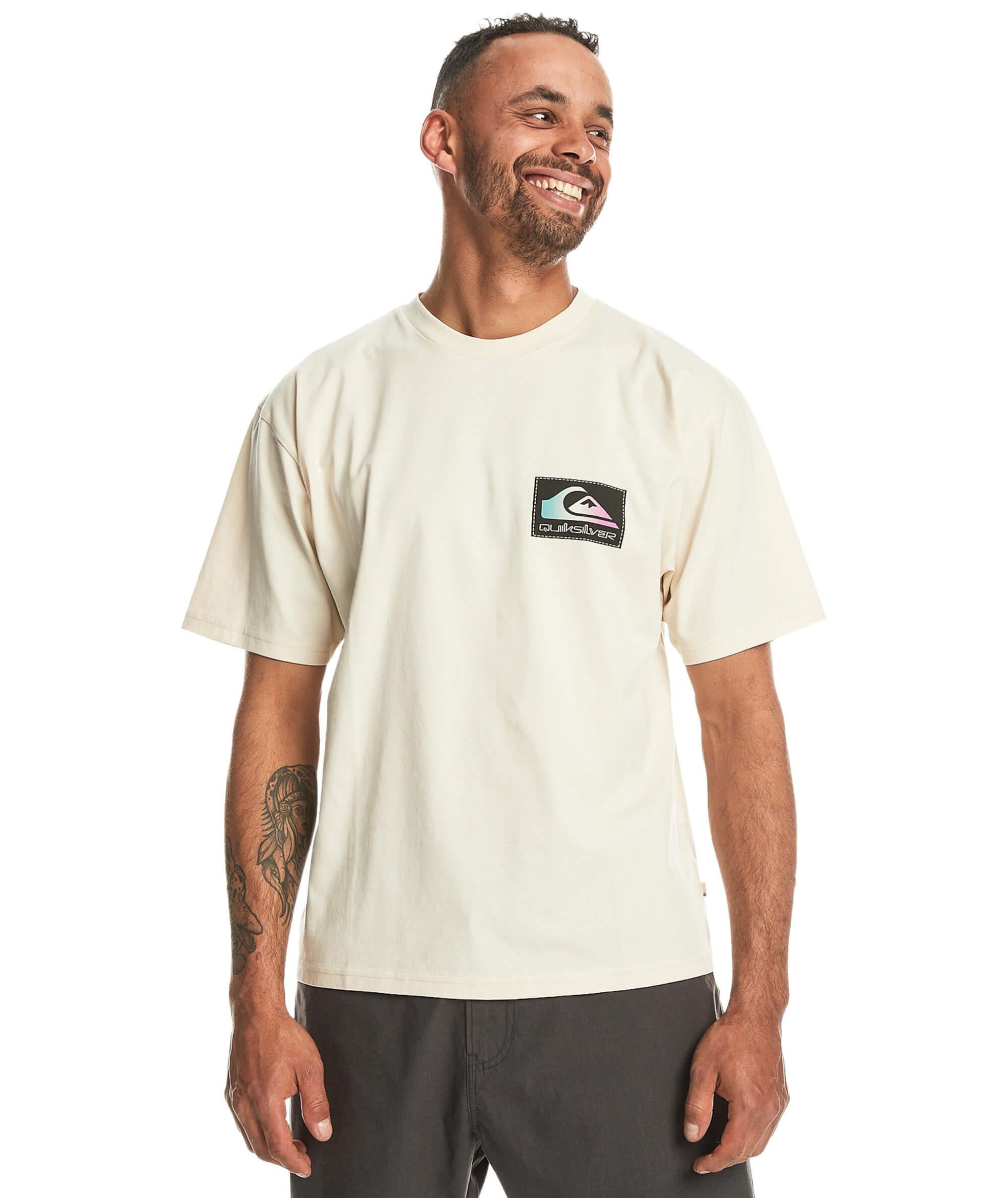 Quiksilver Back Flash SS Erkek T-Shirt - Krem