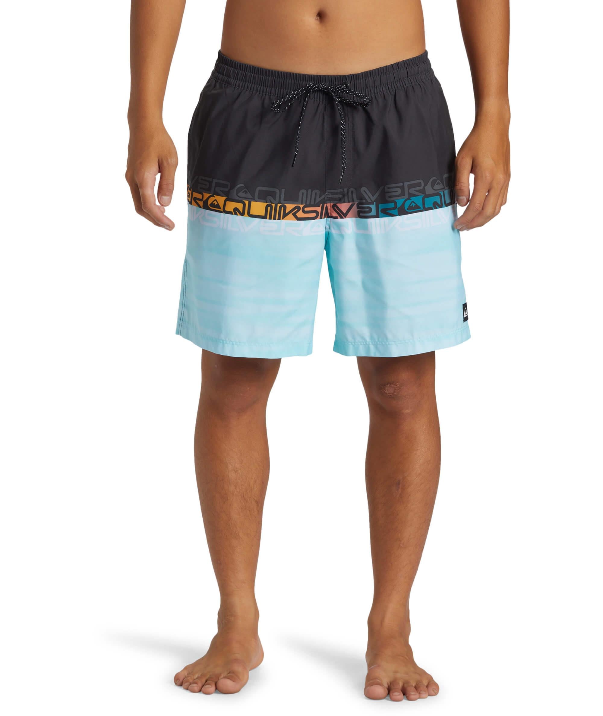 Quiksilver Everyday Wordblock Volley 17 Erkek Deniz Şortu - Antrasit / Mavi