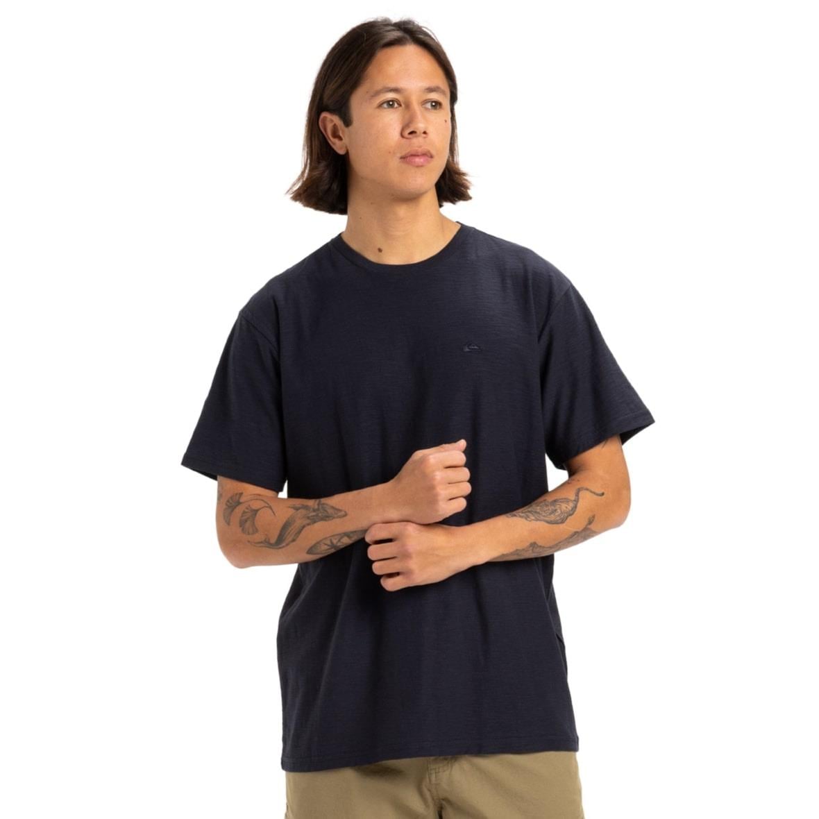 Quiksilver Slub Roundneck Erkek T-Shirt - Koyu Lacivert