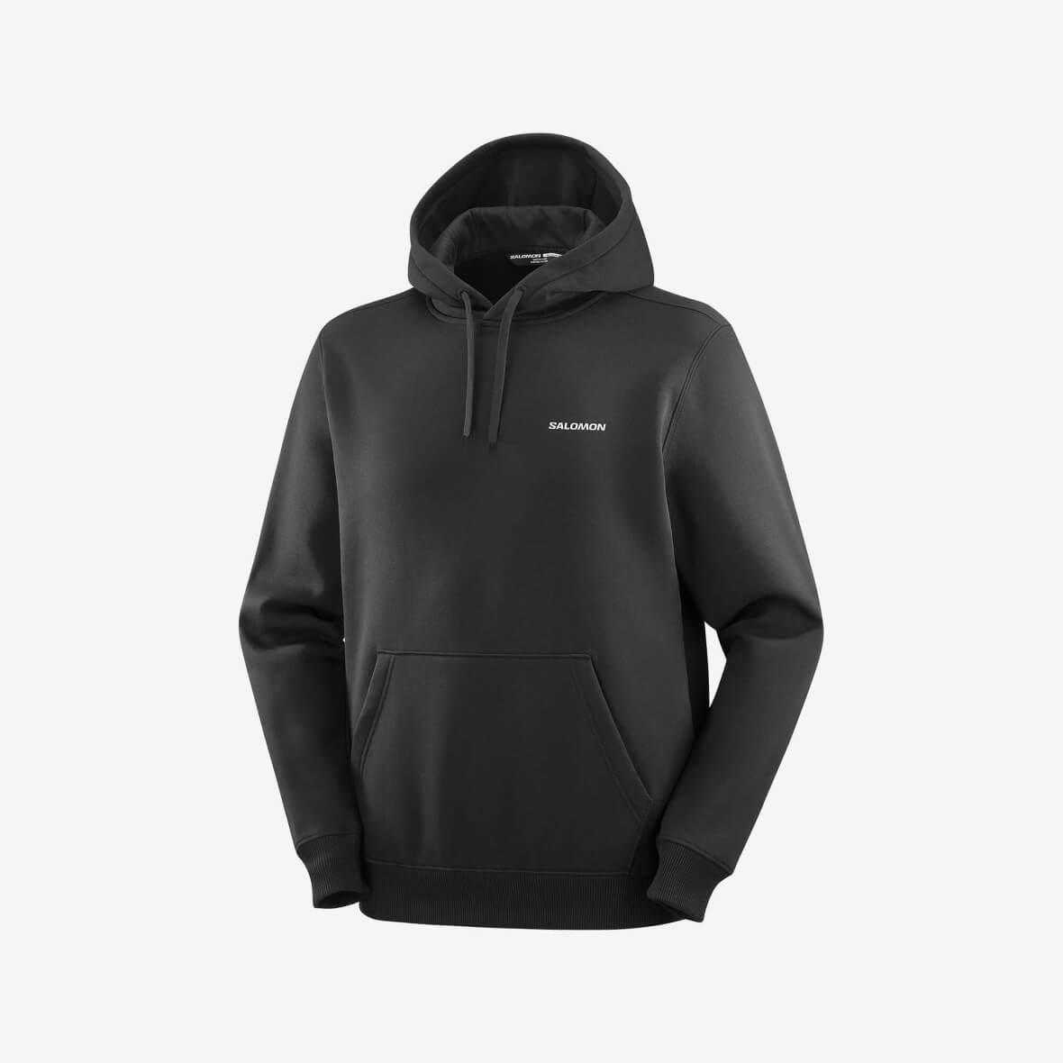 Salomon Chest Logo Hoodie M Kapüşonlu Erkek Sweatshirt - Siyah