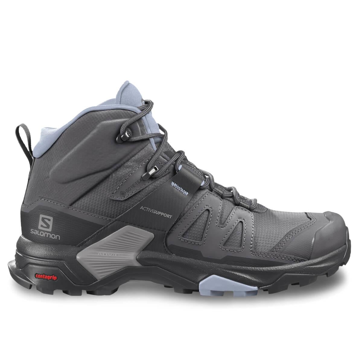 Salomon X Ultra 4 Gore-Tex Kadın Outdoor Bot - Gri / Siyah