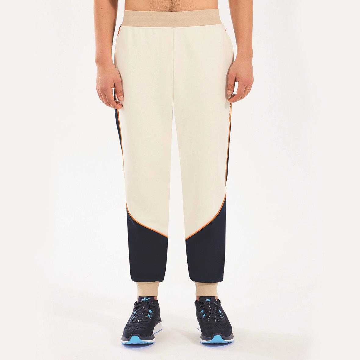 Skechers M Diagonal Lw Fleece Jogger Sweatpant S2510037-102 Erkek Eşofman Altı - Kırık Beyaz