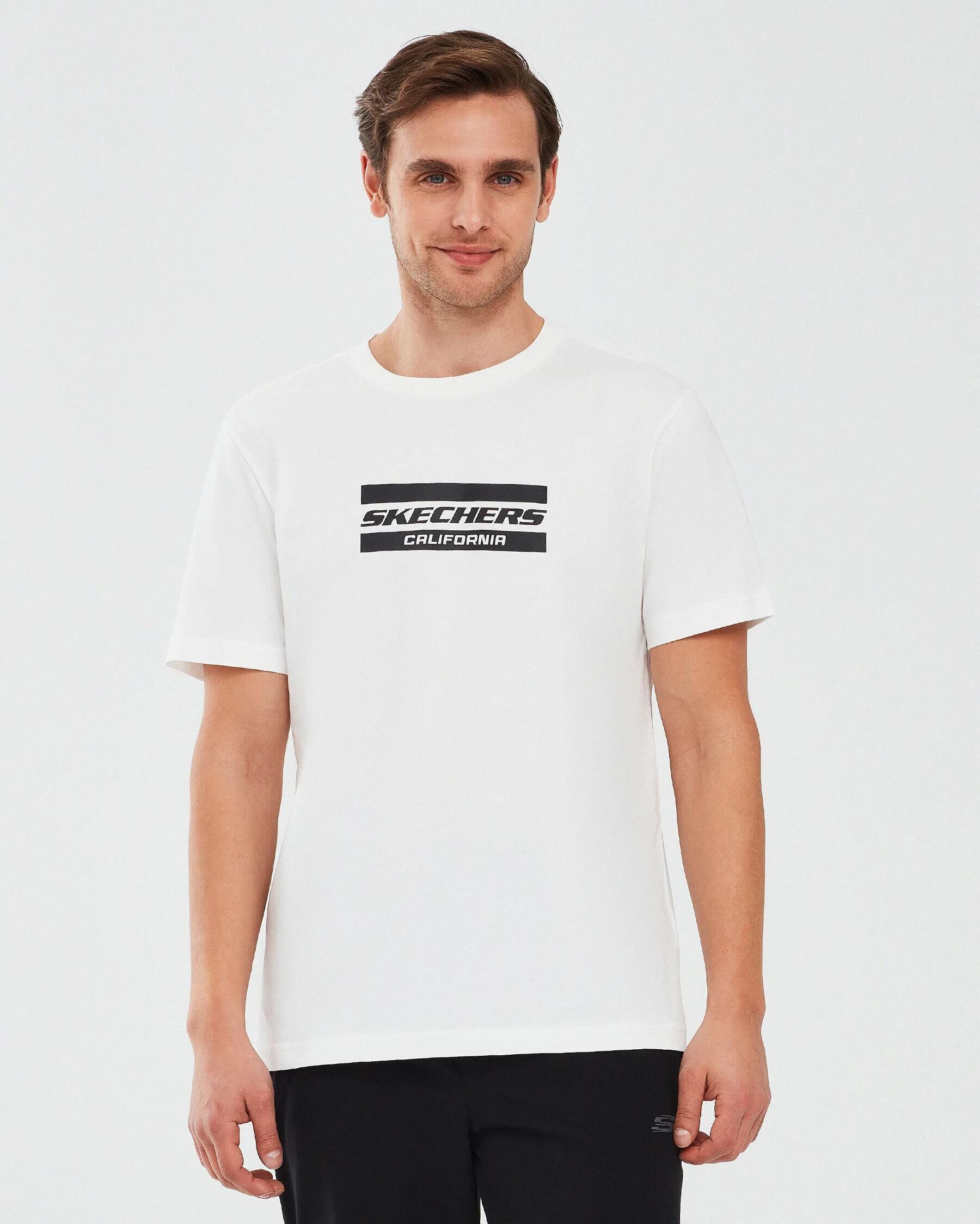 Skechers M Graphic Tee Crew Neck S241056-102 Erkek T-Shirt - Beyaz