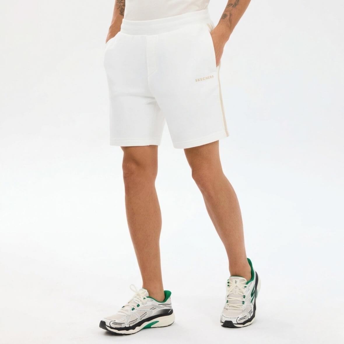 Skechers M LW Fleece Sweat Short S2610092-3855 Erkek Şort - Beyaz