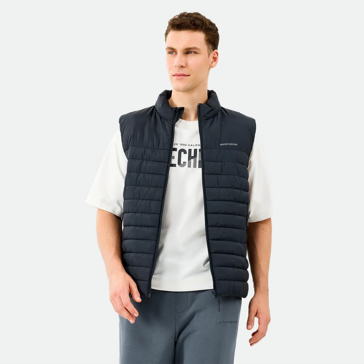 Skechers M Outerwear Polar Lining Padded Vest S242212-3817 Erkek Yelek - Siyah