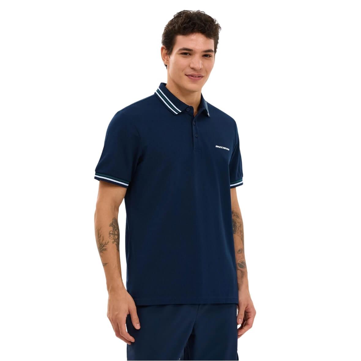 Skechers M Regular Fit Polo T-Shirt S2610080-0505 Erkek T-Shirt - Lacivert