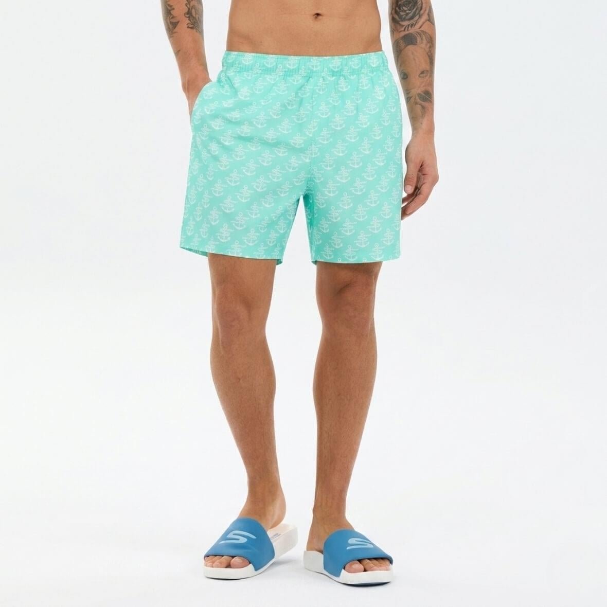 Skechers M Swimwear 5 Inch Swimshort S2610133-1410 Erkek Deniz Şortu - Yeşil