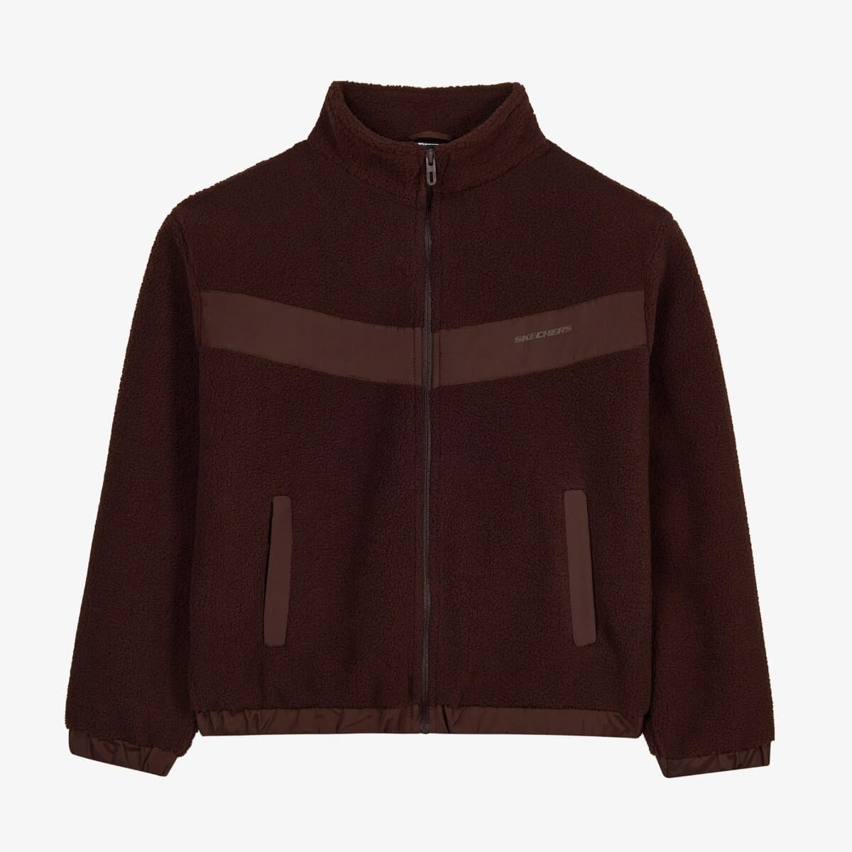 Skechers Skech Sherpa Contrast Full Zip Jacket S620202-2070 Kadın Mont - Siyah