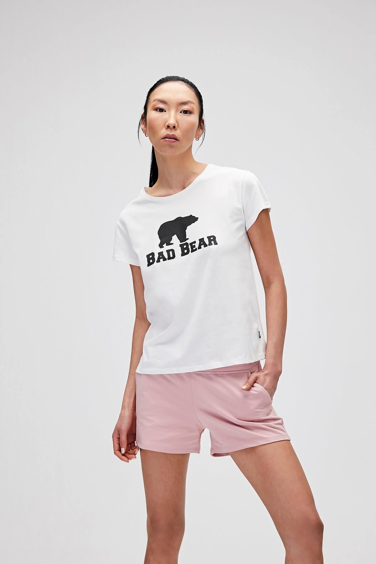 Bad Bear Logo Tee Kadın T-Shirt - Beyaz