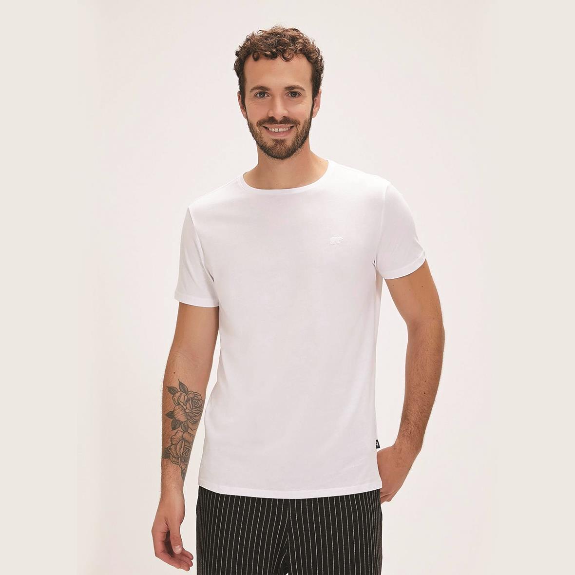 Bad Bear Solid Erkek T-Shirt - Kırık Beyaz