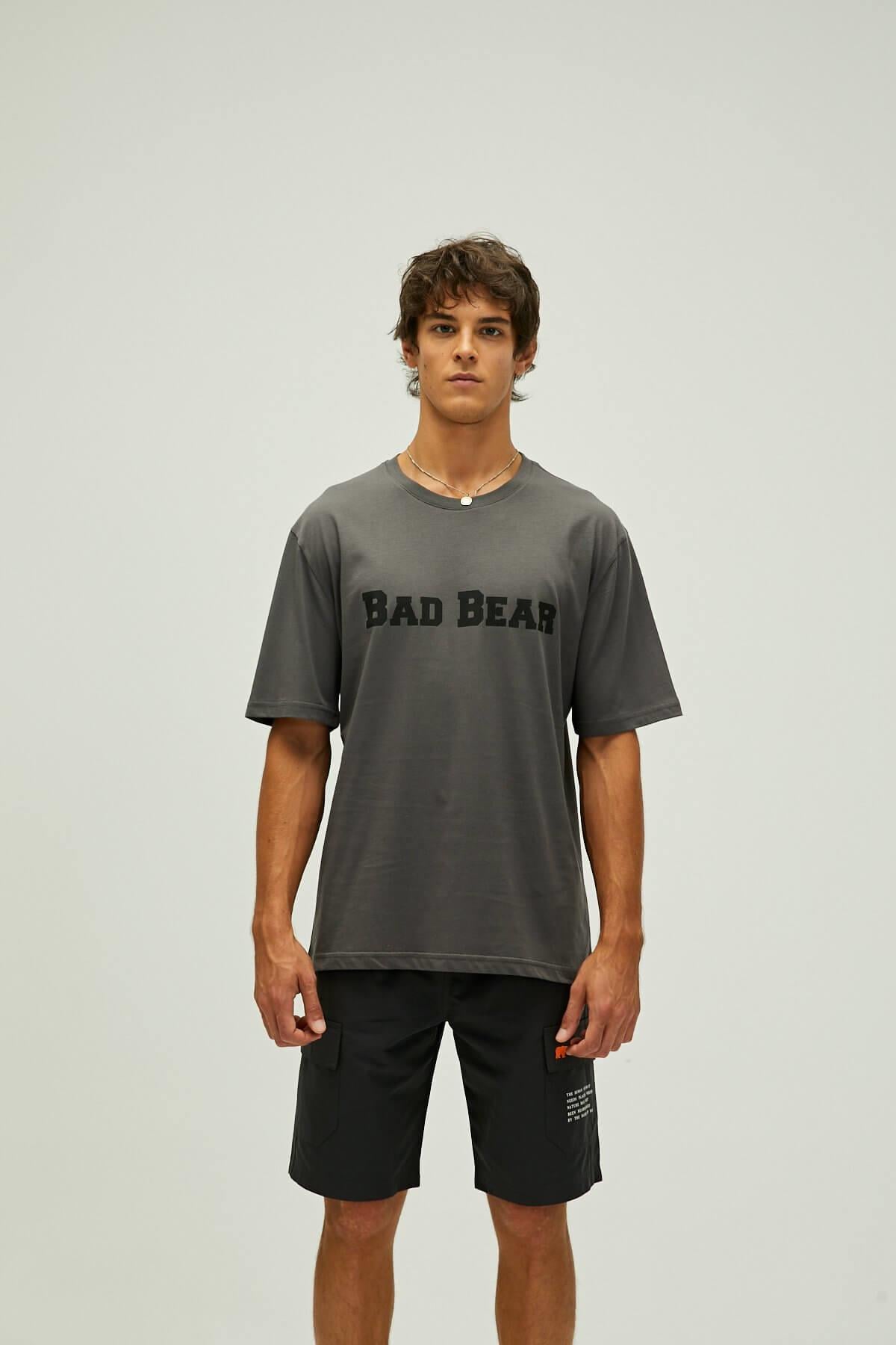 Bad Bear Title Erkek T-Shirt - Antrasit