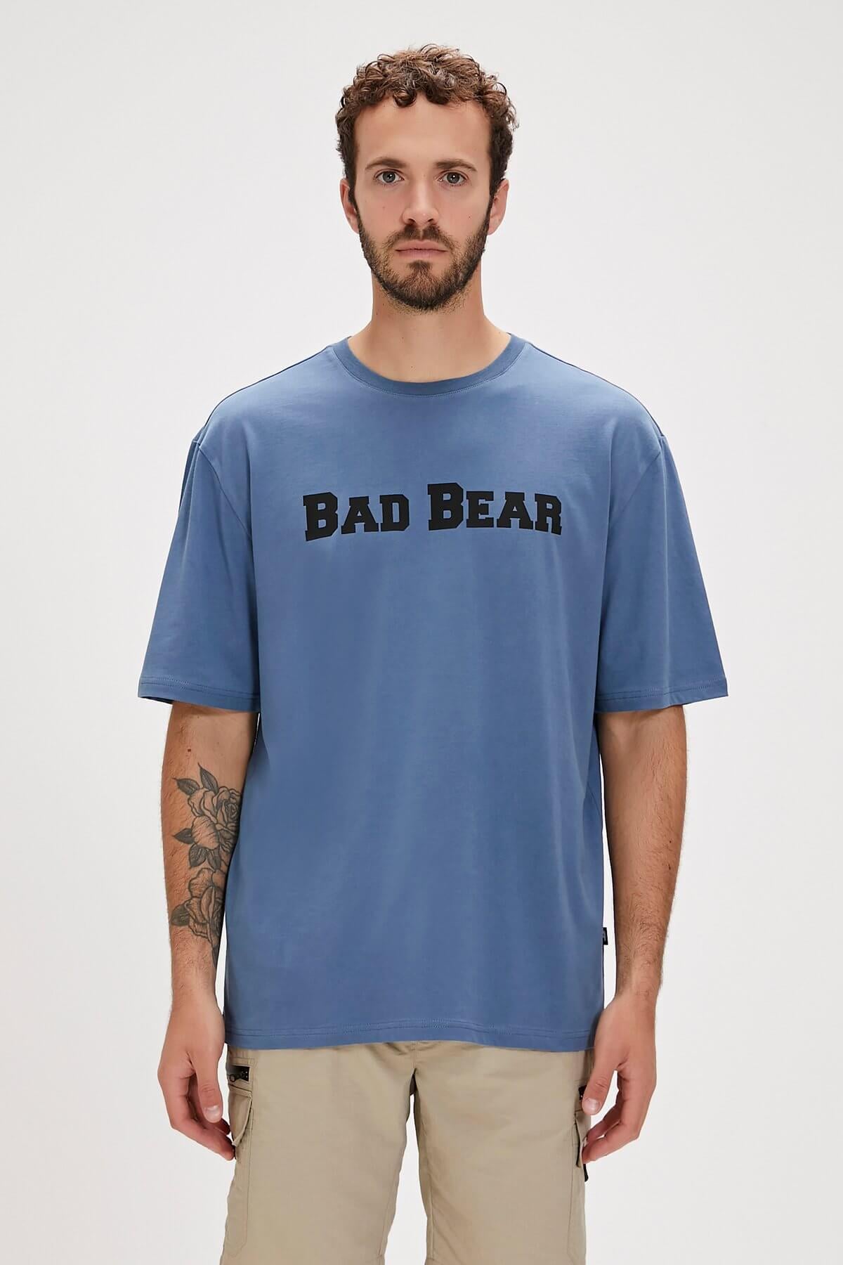 Bad Bear Title Erkek T-Shirt - Mavi