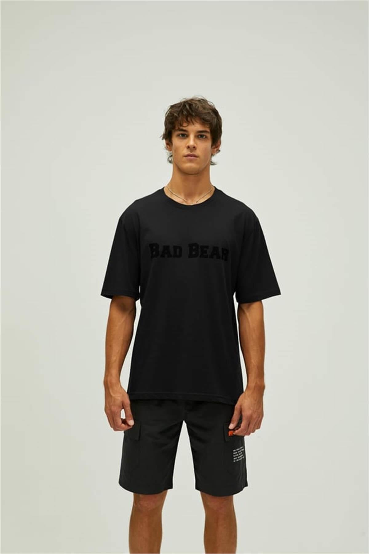 Bad Bear Title Erkek T-Shirt - Siyah / Siyah