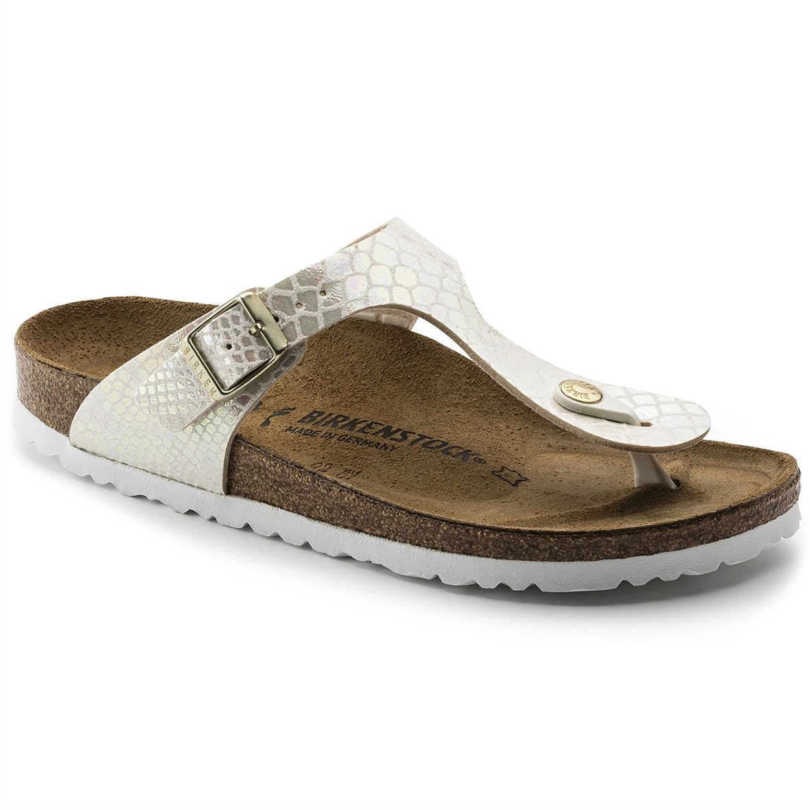 Birkenstock Gizeh Bayan Terlik & Sandalet - Shiny Snake Cream