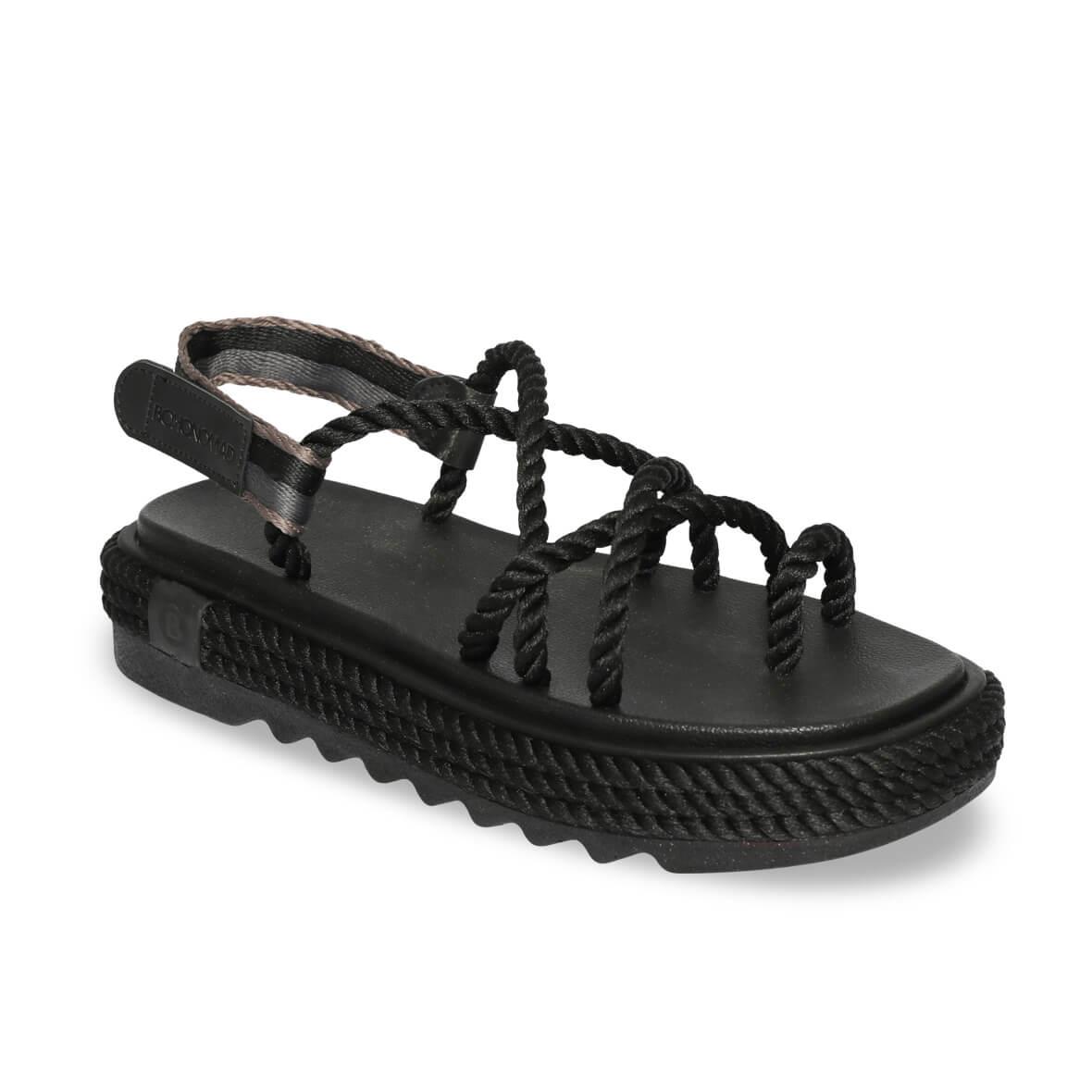 Bohonomad Ibiza Mid Platform Kadın Sandalet - Siyah