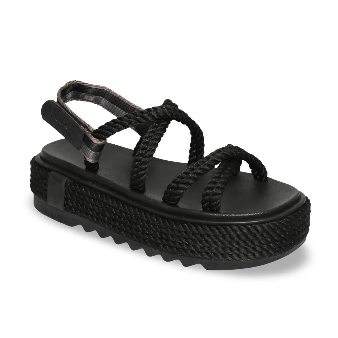 Bohonomad Tahiti Chunky Platform Kadın Sandalet - Siyah