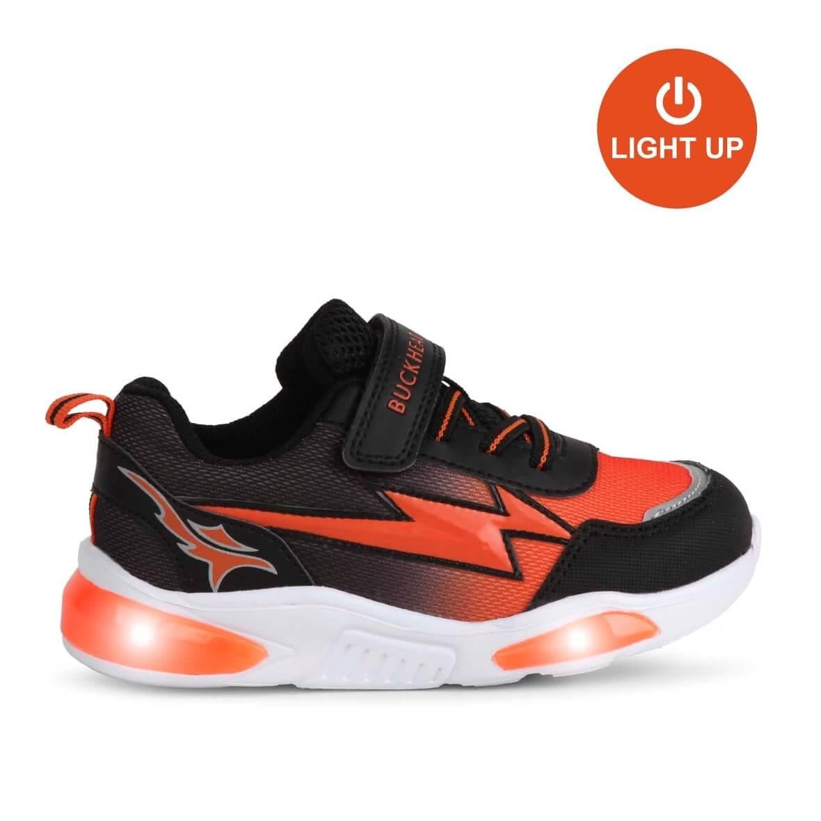 Buckhead Cyrus BUCK3022-BH109 Işıklı Çocuk Spor Ayakkabı - Siyah / Turuncu