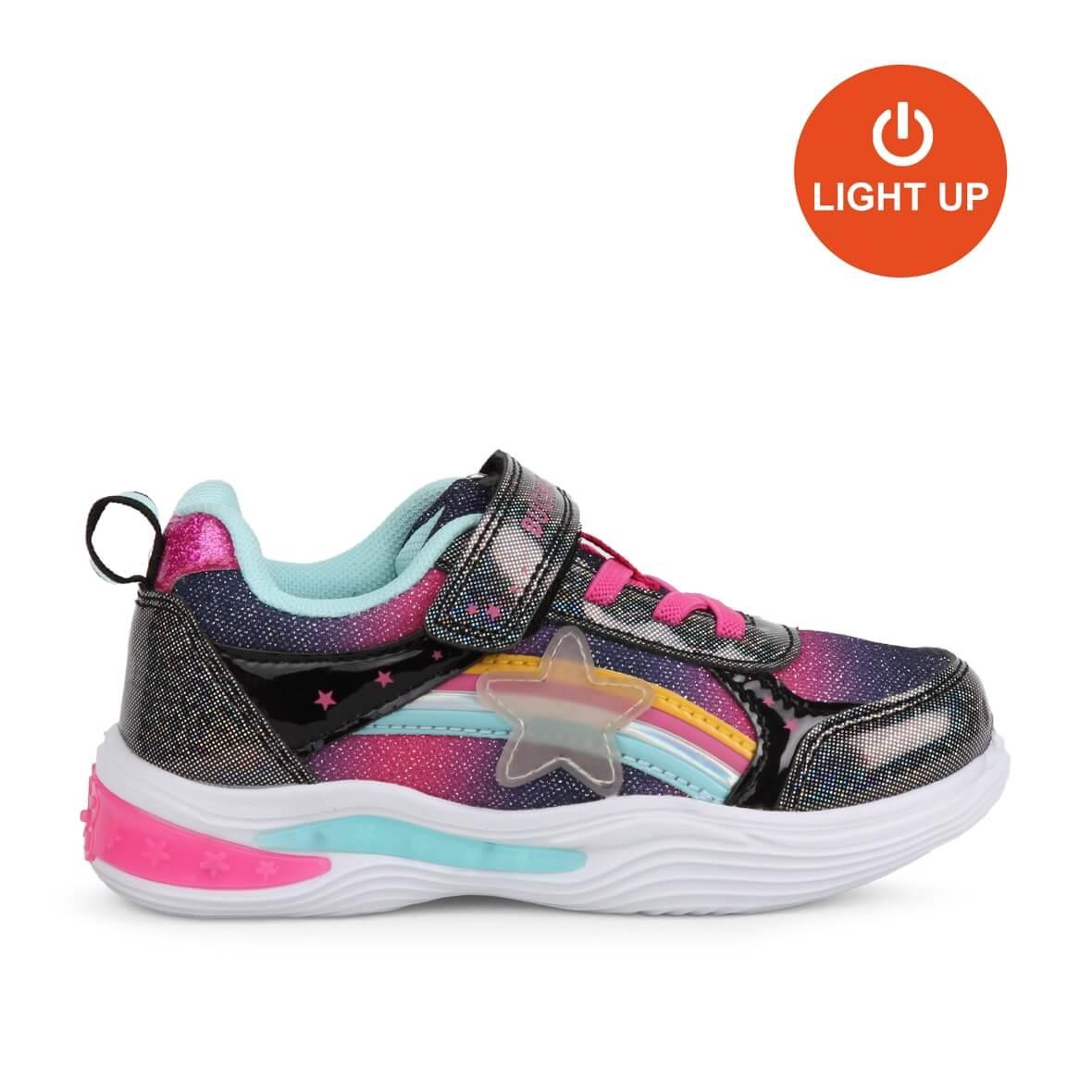 Buckhead Stary BUCK3024-BH001 Işıklı Çocuk Spor Ayakkabı - Siyah / Multi