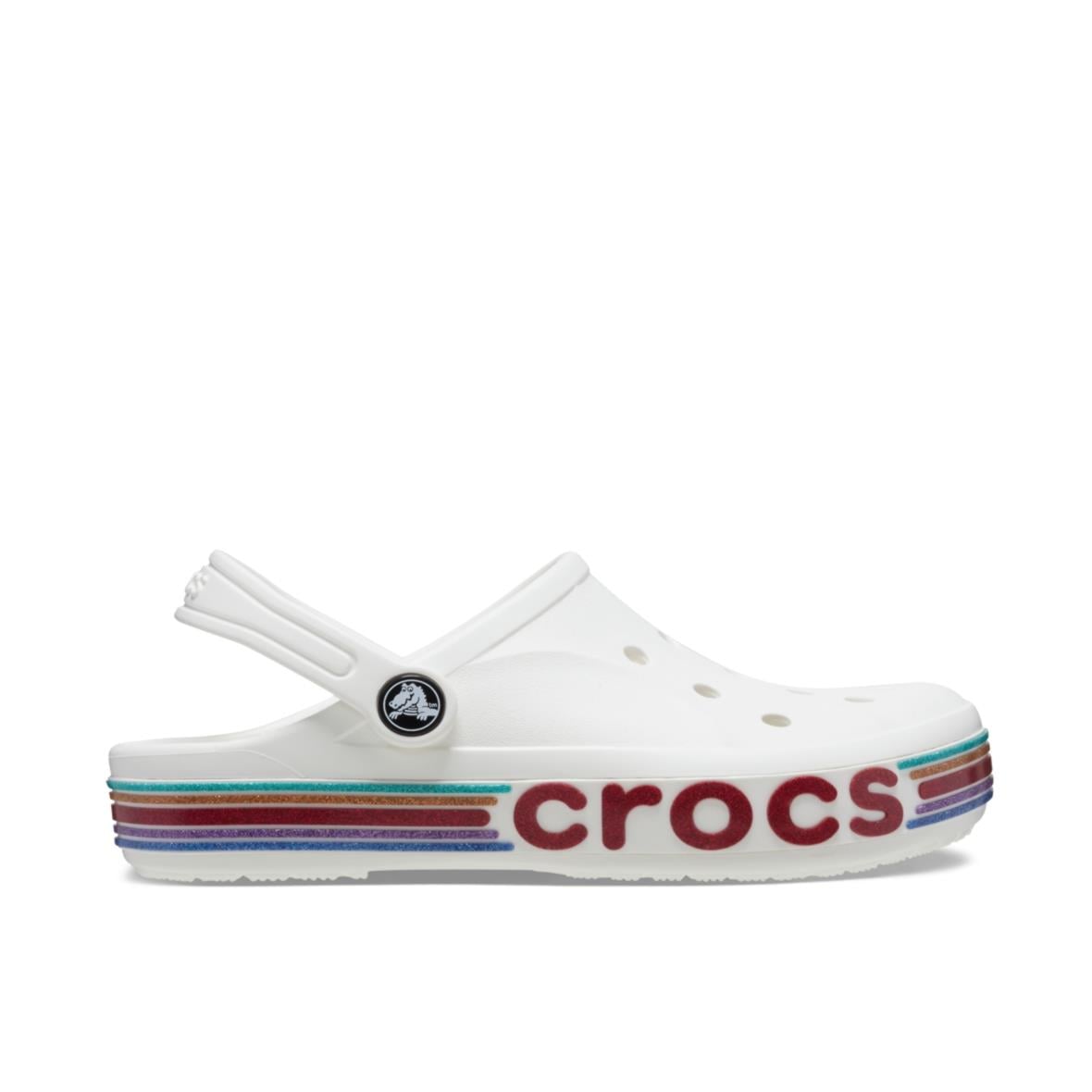 Crocs Bayaband Rainbow Glitter Clg K Çocuk Terlik - Beyaz