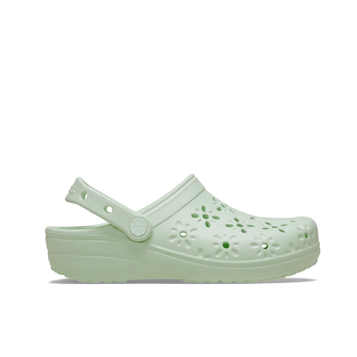Crocs Classic Floral Cut Out Clog Kadın Terlik - Mint