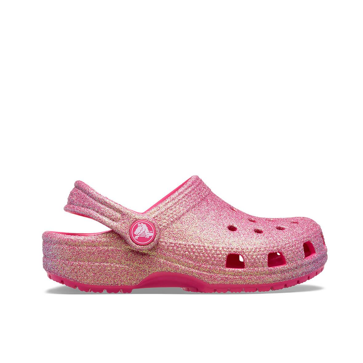 Crocs Classic Iridescent Glitter Clog K Çocuk Terlik - Fuşya