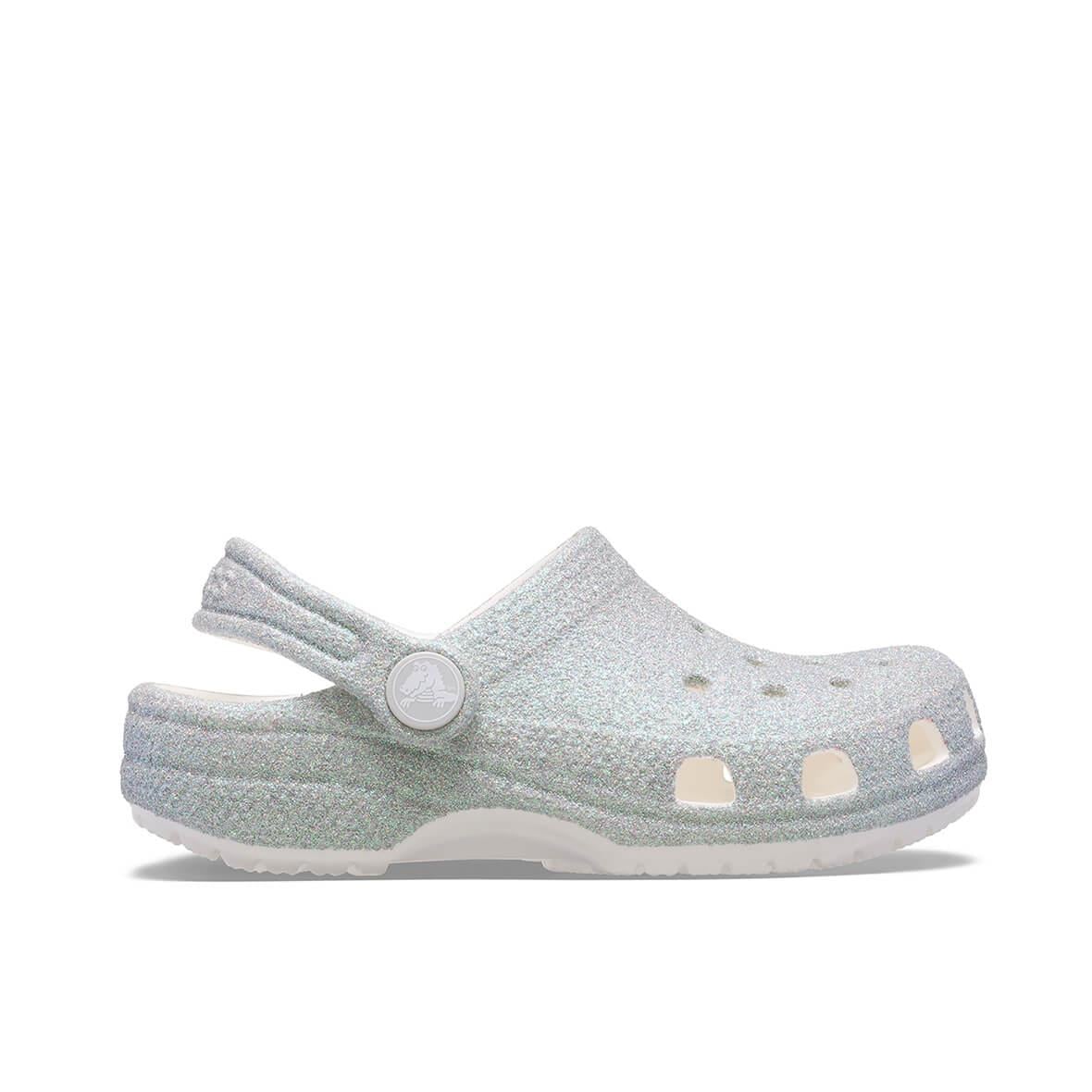 Crocs Classic Iridescent Glitter Clog K Çocuk Terlik - Gümüş