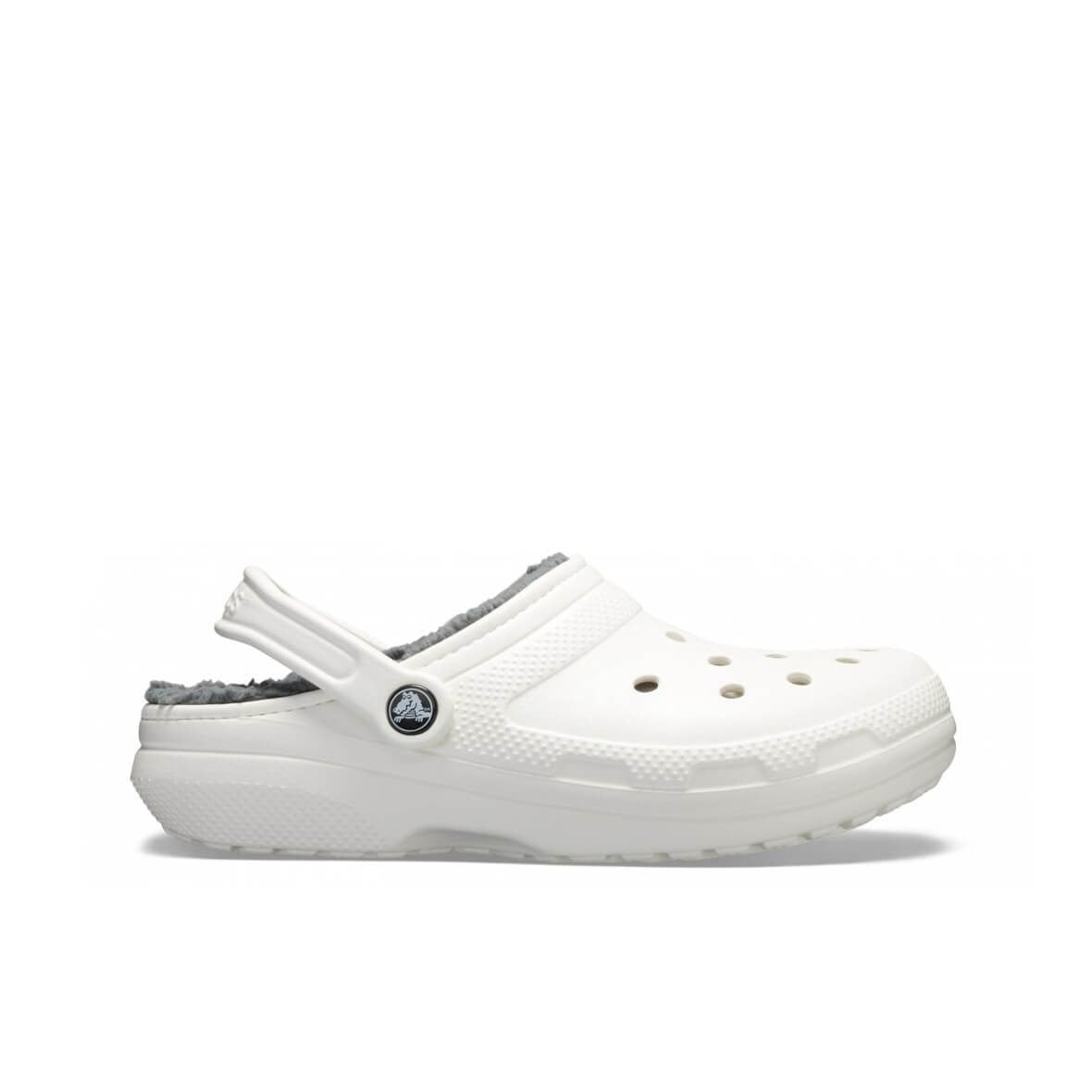 Crocs Classic Lined Clog Bayan Terlik - White/Grey