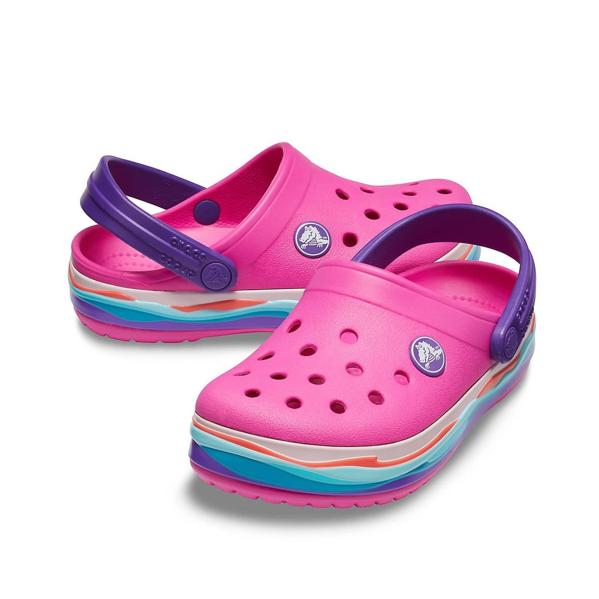 Crocs Crocband Wavy Band Clog K Neon Magenta (Neon Eflatun) Çocuk Terlik &  Sandalet