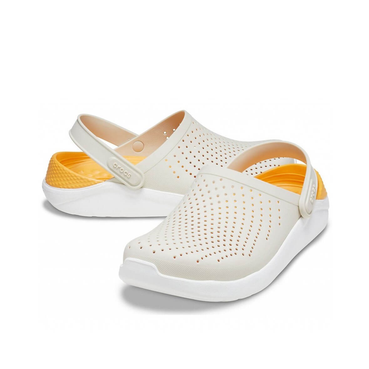 Crocs LiteRide Clog Stucco/Orange Sorbet Bayan Terlik & Sandalet
